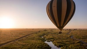 Game viewing in a hot-air balloon