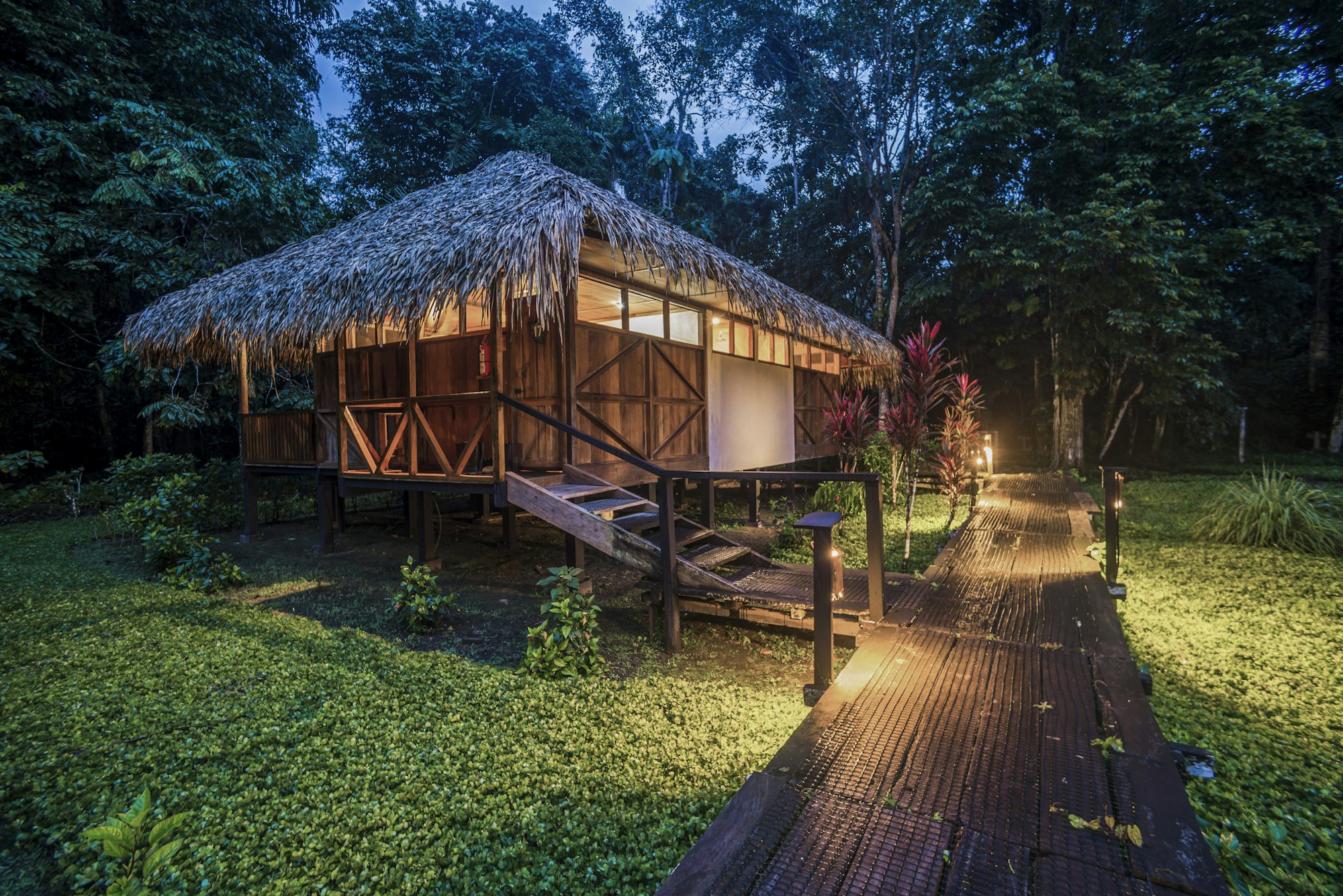 Bedrooms at Sacha Lodge, an Amazon Rainforest lodge near Coca in Euador, South America